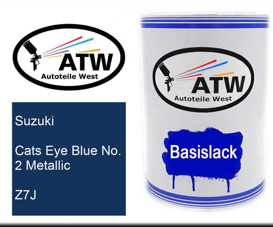 Suzuki, Cats Eye Blue No. 2 Metallic, Z7J: 500ml Lackdose, von ATW Autoteile West.